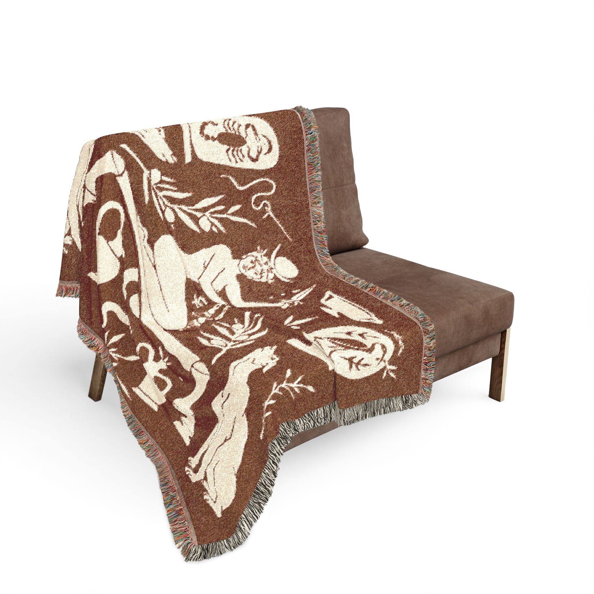 Two Guard Dogs Woven Blanket in RUST