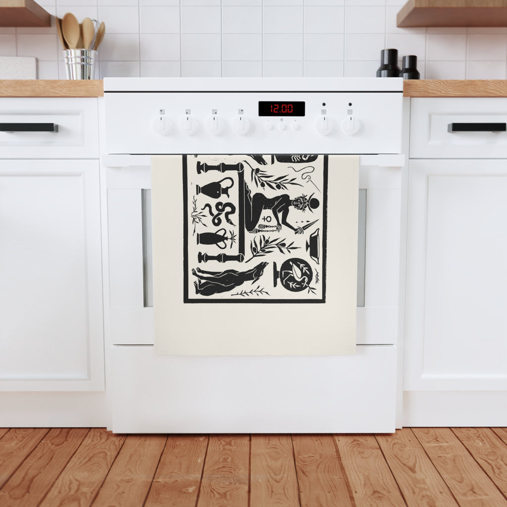 Two Guard Dogs Tea Towel