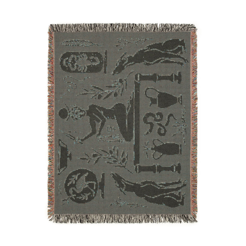Two Guard Dogs Woven Blanket in RUST