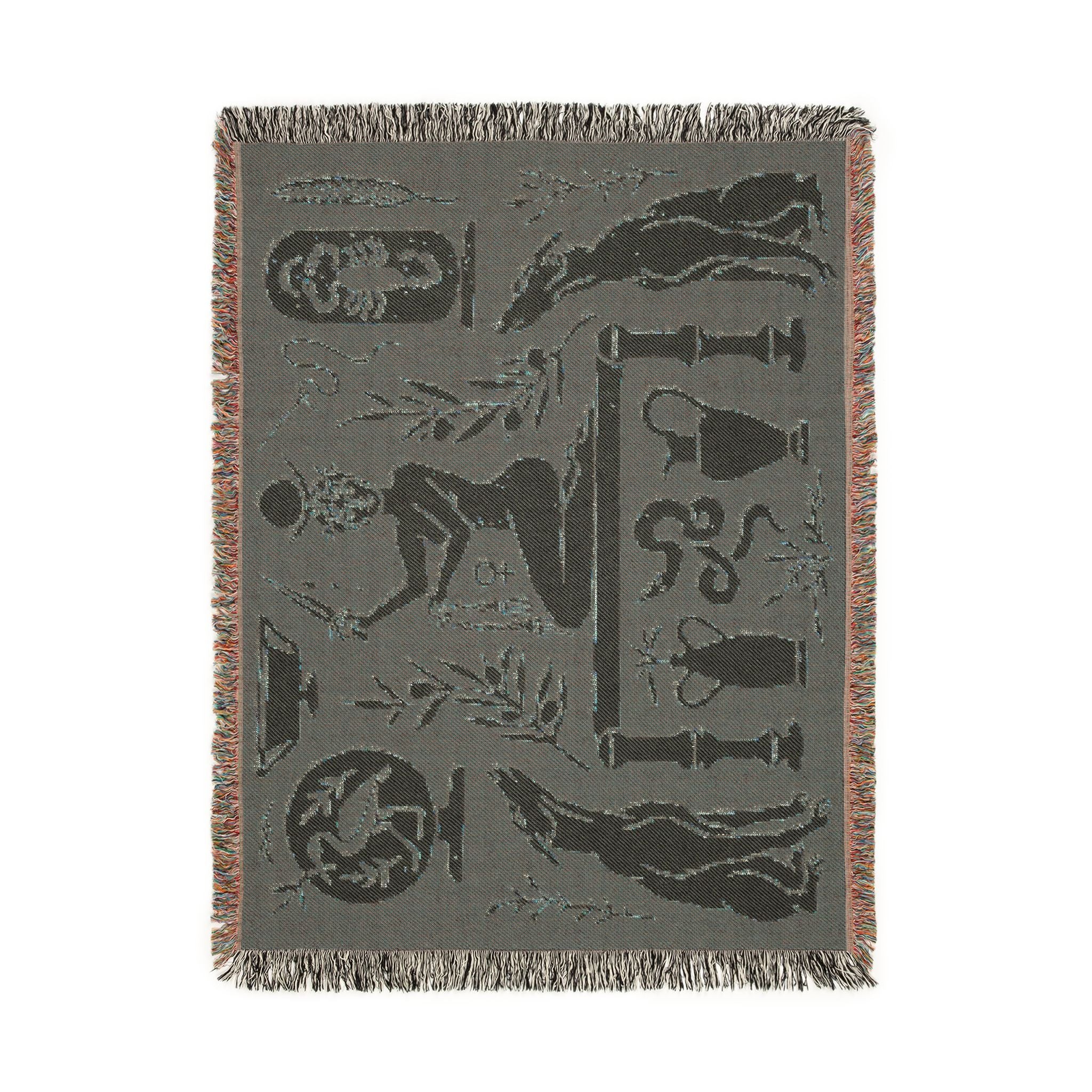 Two Guard Dogs Woven Blanket in RUST