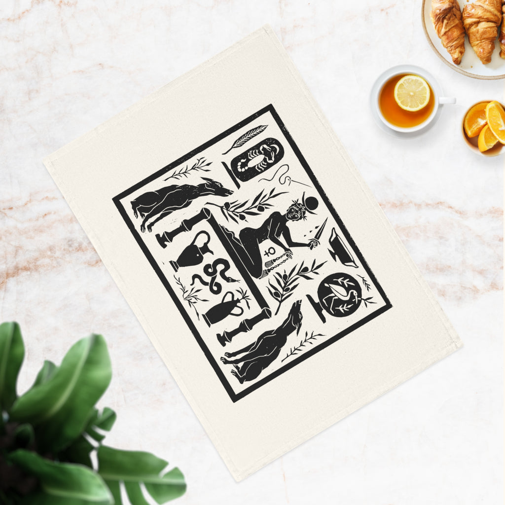 Two Guard Dogs Tea Towel