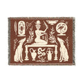 Two Guard Dogs Woven Blanket in RUST