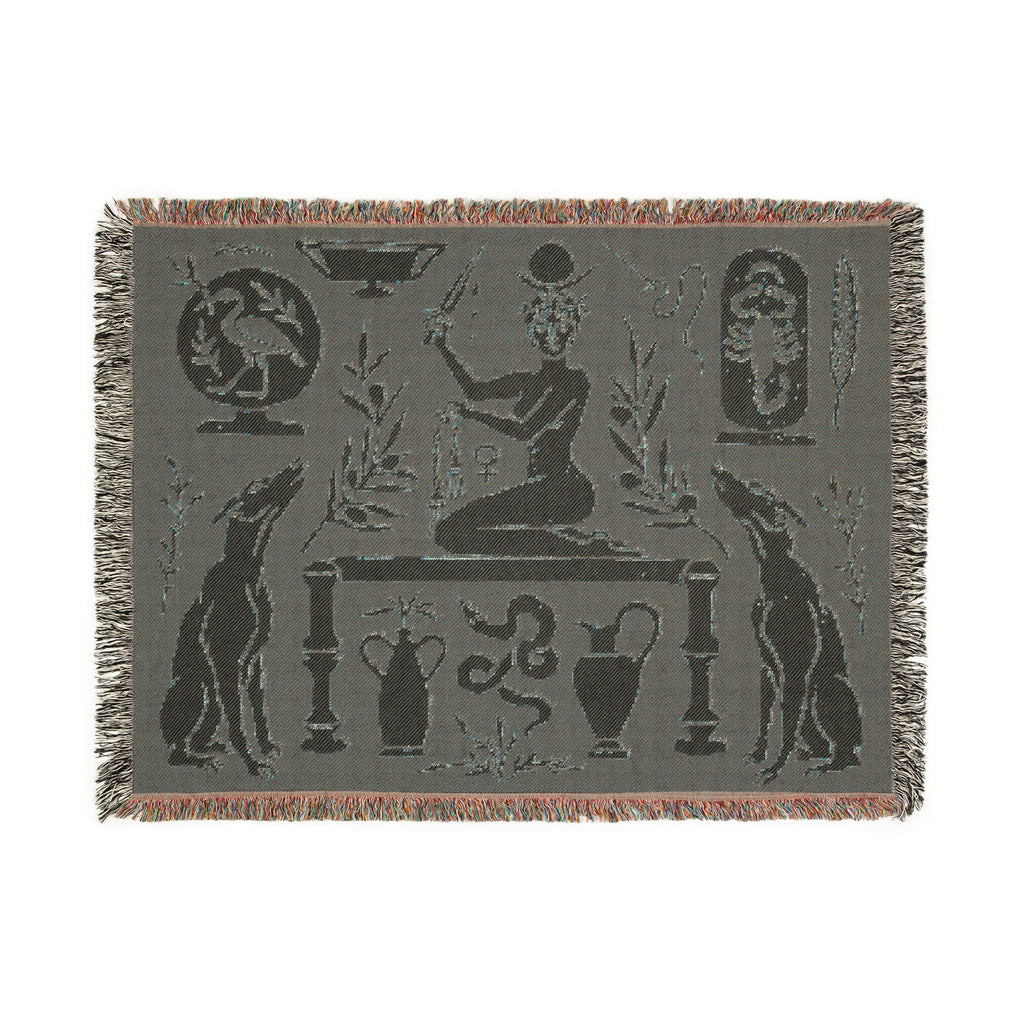 Two Guard Dogs Woven Blanket in RUST