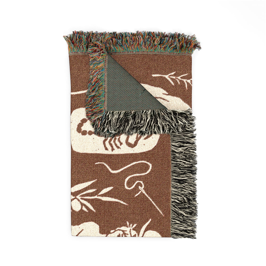 Two Guard Dogs Woven Blanket in RUST