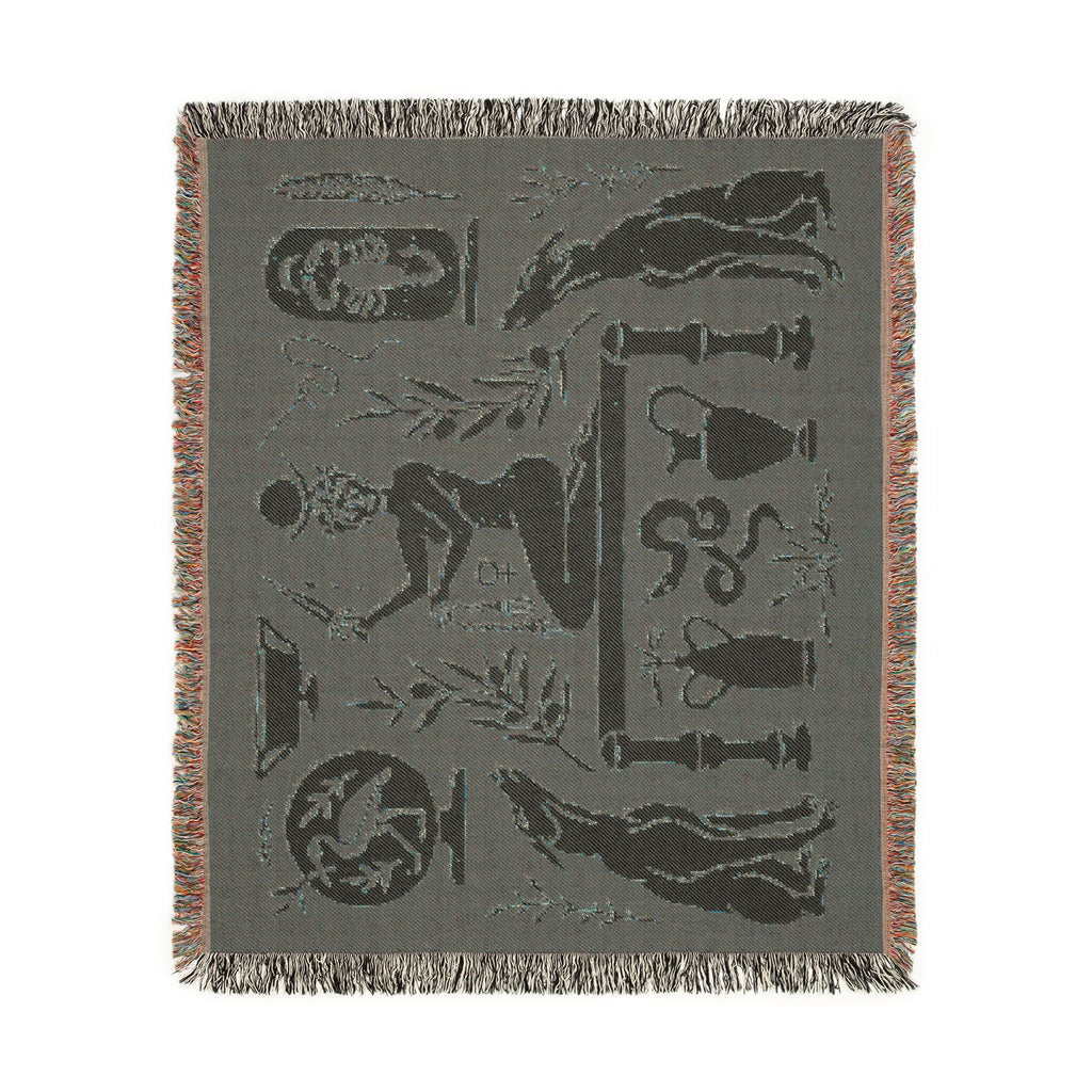 Two Guard Dogs Woven Blanket in RUST