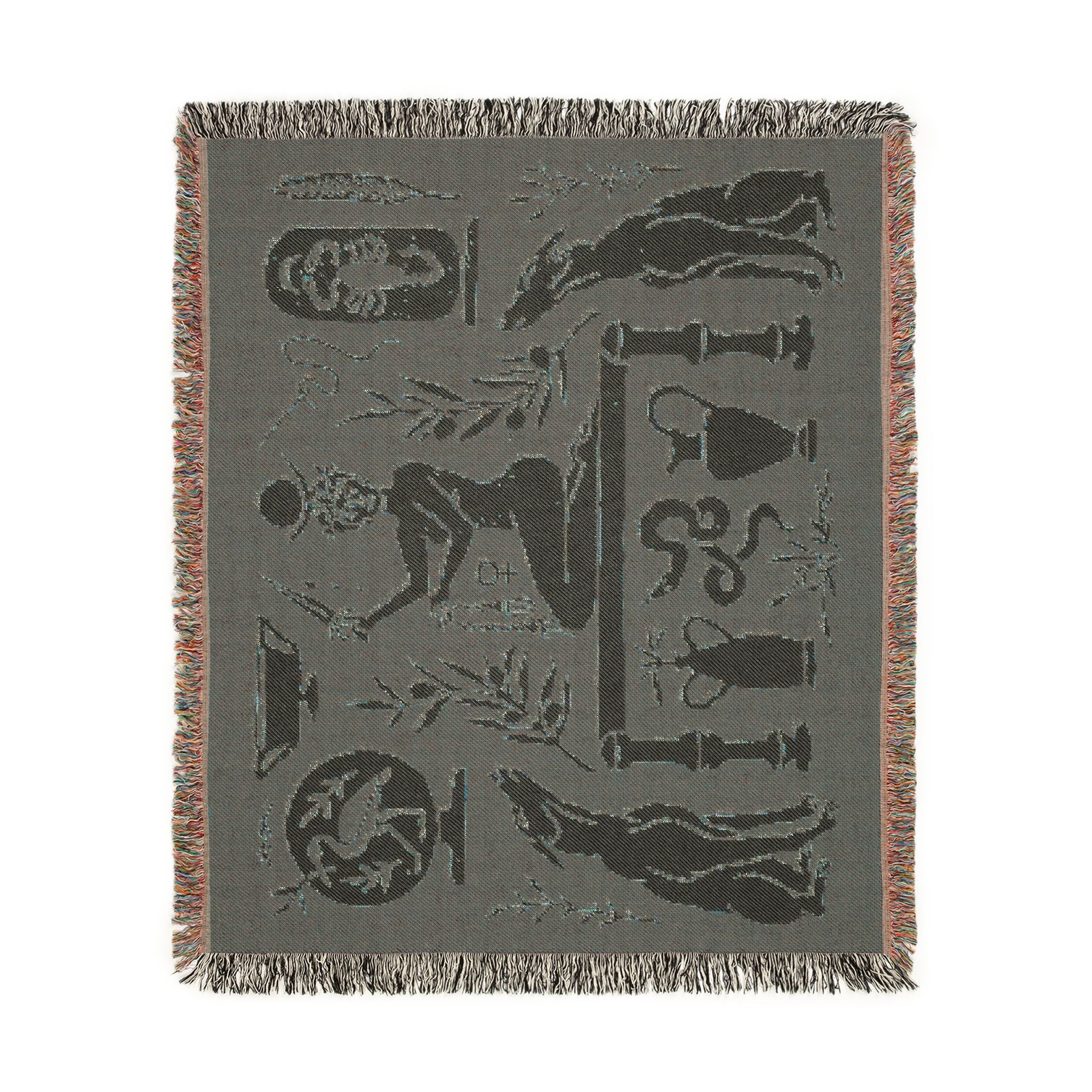 Two Guard Dogs Woven Blanket in RUST