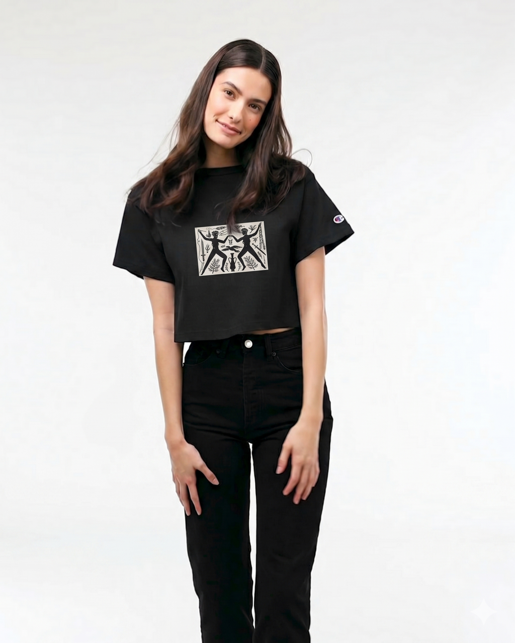 Karma Twins ✶Inverted✶ Women's Cropped Heritage Crewneck T-Shirt
