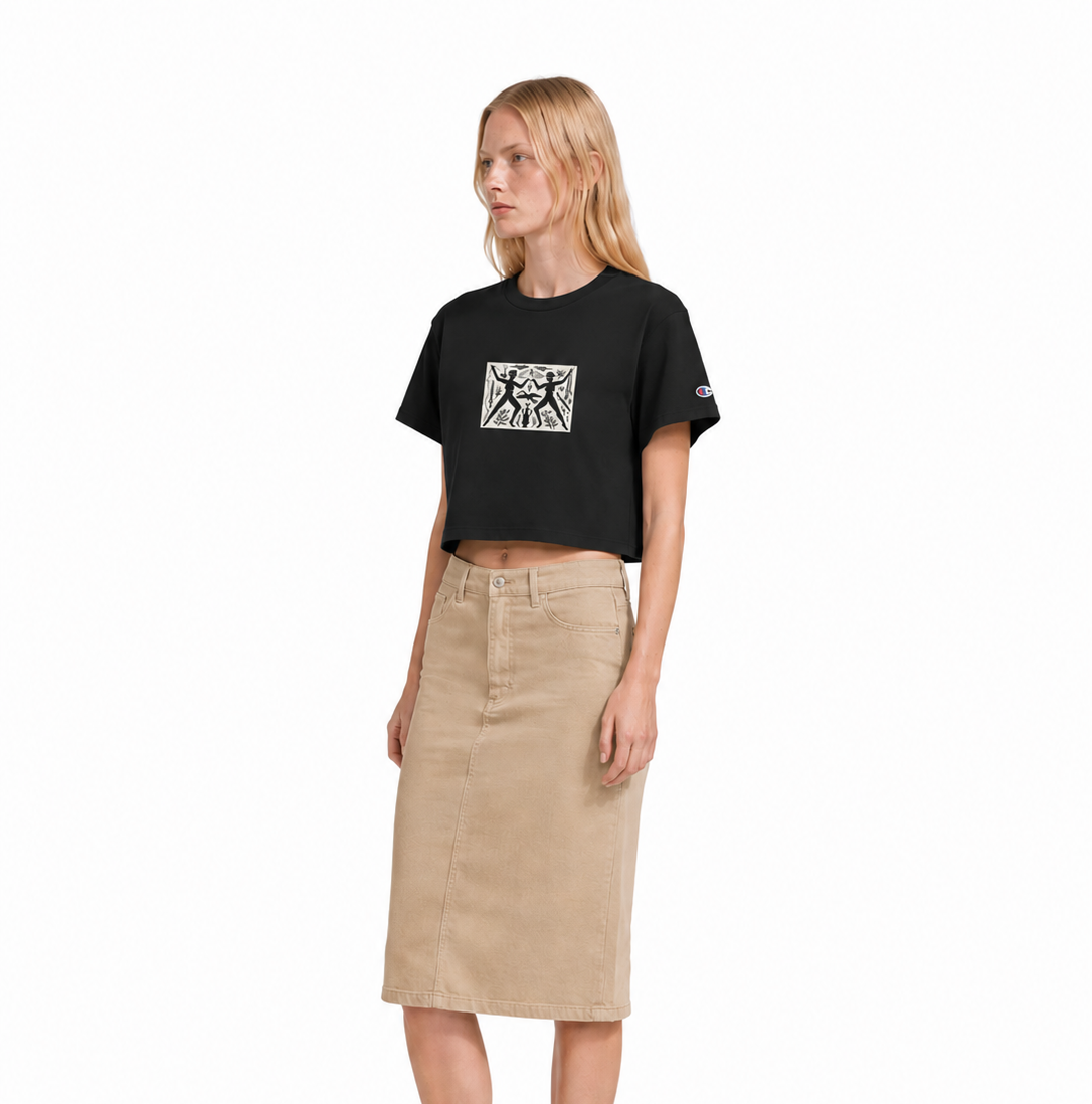 Karma Twins ✶Inverted✶ Women's Cropped Heritage Crewneck T-Shirt